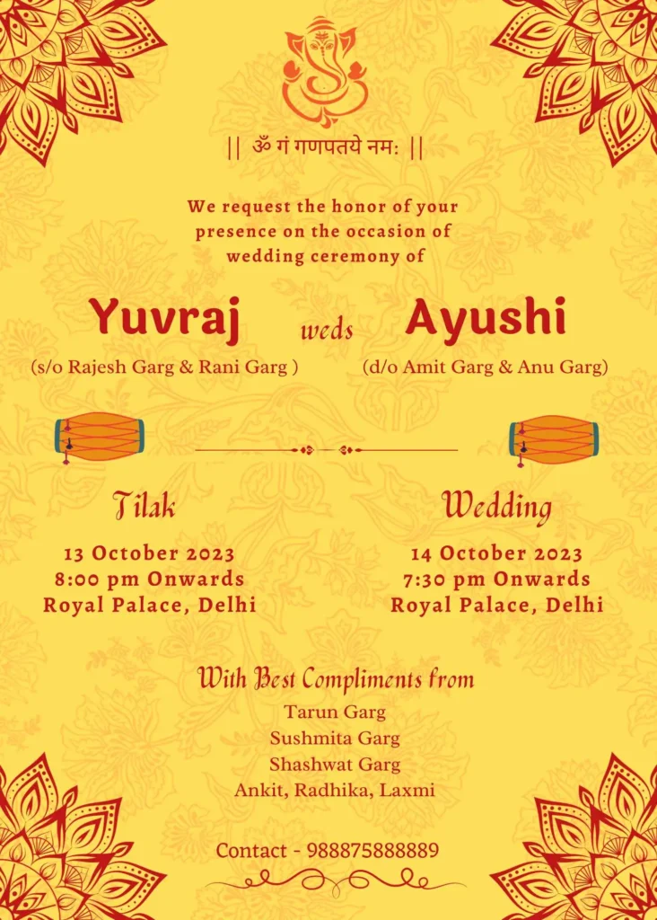 indian wedding card design download