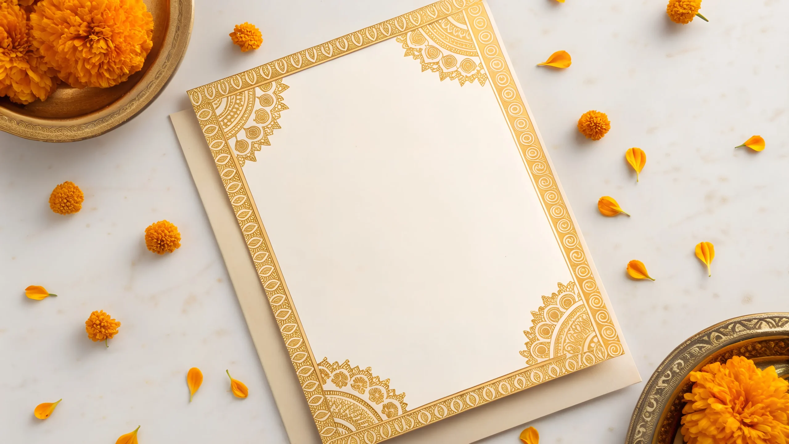 vecteezy cream colored wedding invitation card with golden ornate 73869400